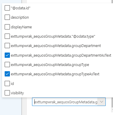 "Teams custom metadata - Data Visualizer Web Part layout options "