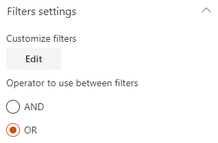 "Filter settings"