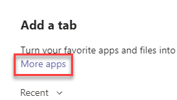 "More apps"