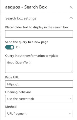 "Search Box settings"